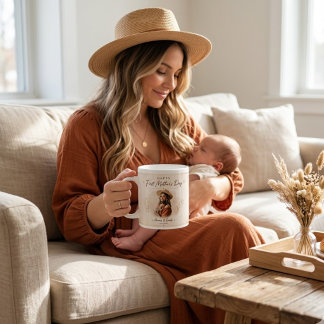 Persoonlijke Gelukkige Eerste Moederdag Fotobeker Grote Koffiekop