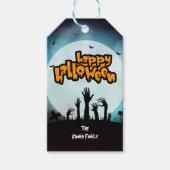 Persoonlijke Gelukkige Halloween Griezige Zombie Cadeaulabel (Voorkant)