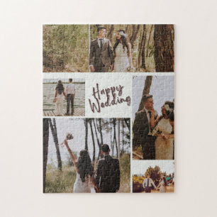 Persoonlijke Gelukkige Huwelijksfoto Collage Puzze Legpuzzel