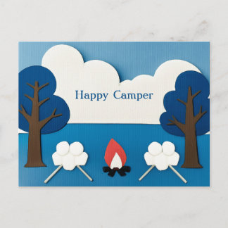 Persoonlijke Gelukkige Kampeerder Kampvuur Smores Briefkaart