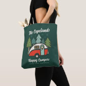 Persoonlijke Gelukkige Kampeerders Kerstmis Tote Bag (Dichtbij)