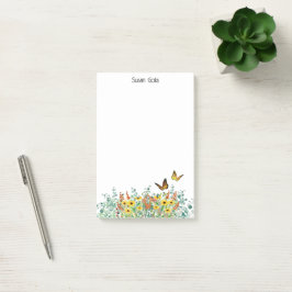Persoonlijke gelukkige lente bloemen vlinder post-it® notes