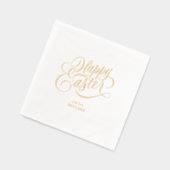 Persoonlijke Gelukkige Pasen Elegante Typografie Folie Servetten (Links)