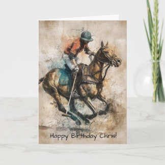 Persoonlijke Gelukkige Verjaardag Paard Polo Kaart