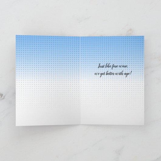 Persoonlijke Gelukkige Verjaardag Retro Wijn Humor Kaart (Binnen)