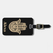 Persoonlijke gelukshamsa hand bagagelabel (Voorkant horizontaal)