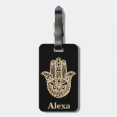Persoonlijke gelukshamsa hand bagagelabel (Achterkant verticaal)