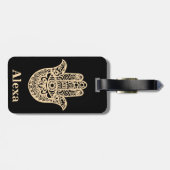 Persoonlijke gelukshamsa hand bagagelabel (Achterkant horizontaal)