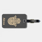 Persoonlijke gelukshamsa hand bagagelabel (Achterkant horizontaal)