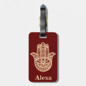Persoonlijke gelukshamsa hand bagagelabel (Achterkant verticaal)
