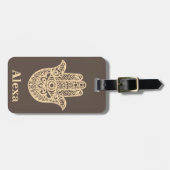 Persoonlijke gelukshamsa hand bagagelabel (Voorkant horizontaal)