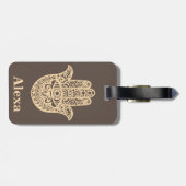 Persoonlijke gelukshamsa hand bagagelabel (Achterkant horizontaal)
