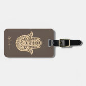 Persoonlijke gelukshamsa hand bagagelabel (Voorkant horizontaal)