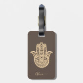 Persoonlijke gelukshamsa hand bagagelabel (Achterkant verticaal)