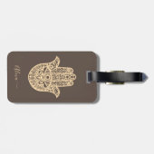 Persoonlijke gelukshamsa hand bagagelabel (Achterkant horizontaal)