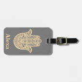 Persoonlijke gelukshamsa hand bagagelabel (Voorkant horizontaal)