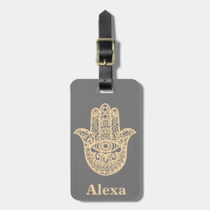 Persoonlijke gelukshamsa hand bagagelabel