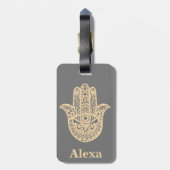 Persoonlijke gelukshamsa hand bagagelabel (Achterkant verticaal)