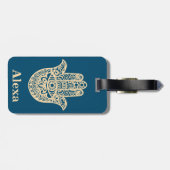 Persoonlijke gelukshamsa hand bagagelabel (Achterkant horizontaal)