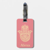 Persoonlijke gelukshamsa hand bagagelabel (Achterkant verticaal)