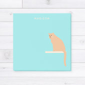 Persoonlijke gemberkat blauwe plakbriefjes post-it® notes