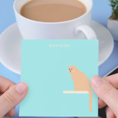 Persoonlijke gemberkat blauwe plakbriefjes post-it® notes
