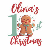 Persoonlijke Gemberkoek Baby's Eerste Kerstmis Romper