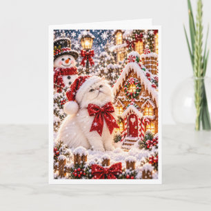 Persoonlijke Gemberkoek Kerstmis Perzische Kat Hol Feestdagen Kaart