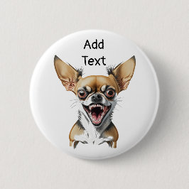 Persoonlijke Gemene Chihuahua | Grappige Honden Ronde Button 5,7 Cm