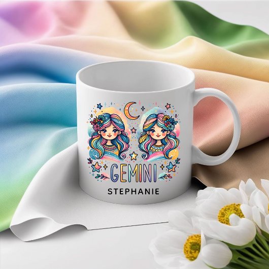 Persoonlijke Gemini Kleurrijke Astrologie Zodiac Koffiemok