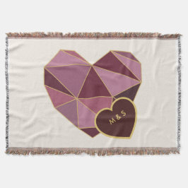 Persoonlijke geometrische hart throw deken