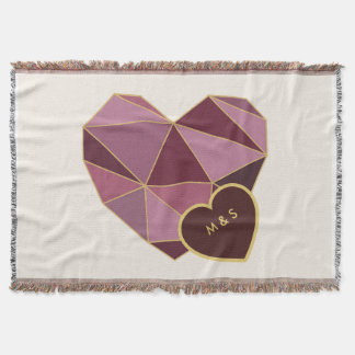 Persoonlijke geometrische hart throw deken