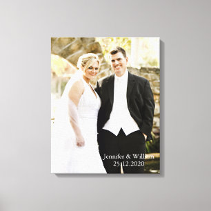 Persoonlijke Gepersonaliseerd bruiloft foto Canvas Afdruk