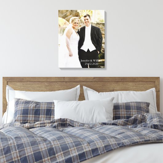 Persoonlijke Gepersonaliseerd bruiloft foto Canvas Afdruk (Insitu (Slaapkamer))