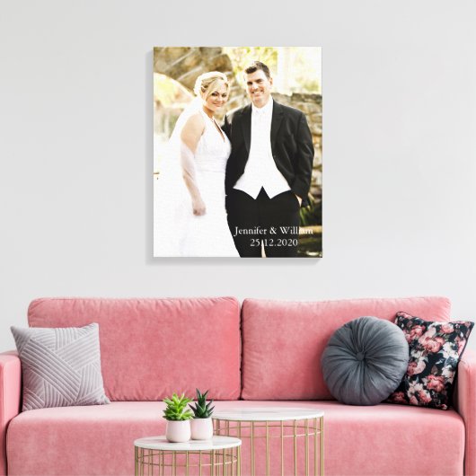 Persoonlijke Gepersonaliseerd bruiloft foto Canvas Afdruk (Insitu (Woonkamer))