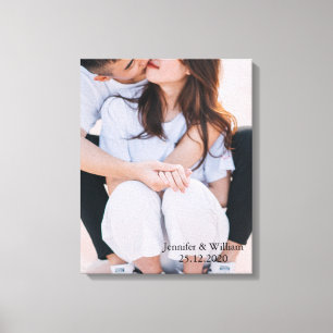 Persoonlijke Gepersonaliseerd bruiloft foto Canvas Afdruk