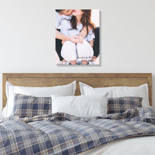 Persoonlijke Gepersonaliseerd bruiloft foto Canvas Afdruk (Insitu (Slaapkamer))