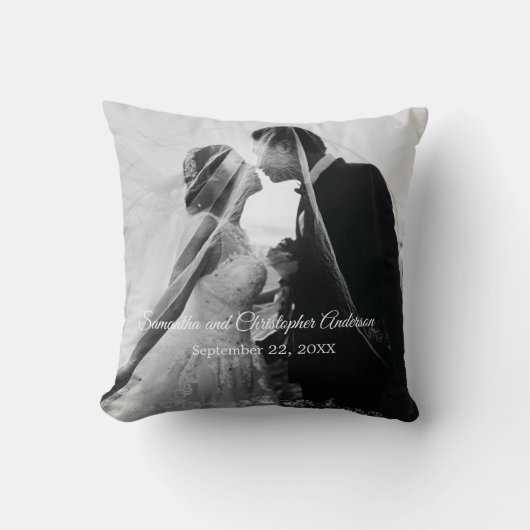 Persoonlijke Gepersonaliseerd bruiloft foto Kussen (Voorkant)