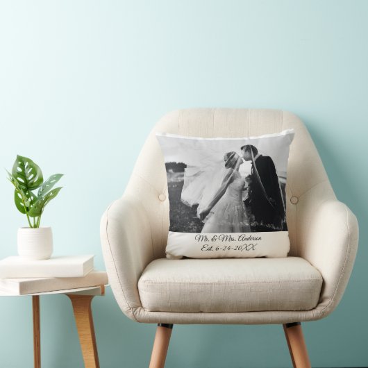 Persoonlijke Gepersonaliseerd bruiloft foto Kussen (Stoel)