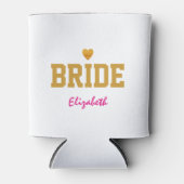 Persoonlijke Gepersonaliseerd Gold Heart Bride Blikjeskoeler (Voorkant)