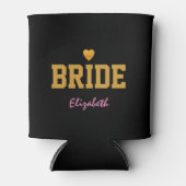 Persoonlijke Gepersonaliseerd Gold Heart Bride Blikjeskoeler (Voorkant)
