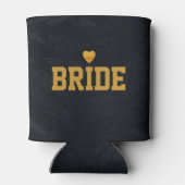 Persoonlijke Gepersonaliseerd Gold Heart Bride Blikjeskoeler (Achterkant)