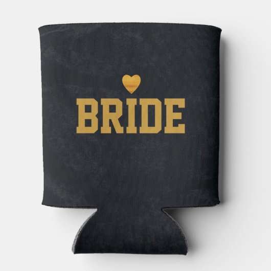 Persoonlijke Gepersonaliseerd Gold Heart Bride Blikjeskoeler (Achterkant)