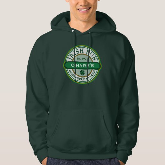 Persoonlijke Gepersonaliseerd IRISH PUB Hoodie (Voorkant)