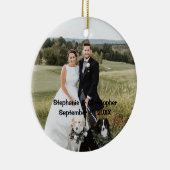 Persoonlijke Gepersonaliseerd kerstfoto Keramisch Ornament (Rechts)