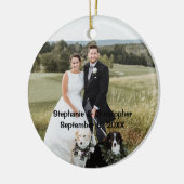 Persoonlijke Gepersonaliseerd kerstfoto Keramisch Ornament (Links)