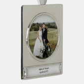 Persoonlijke Gepersonaliseerd kerstfoto Verzilverd Banner Ornament (Rechts)