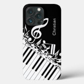 Persoonlijke gepersonaliseerde muzieknoten en pian Case-Mate iPhone case (Achterkant)