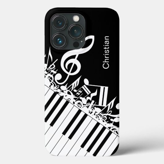 Persoonlijke gepersonaliseerde muzieknoten en pian Case-Mate iPhone case (Achterkant)