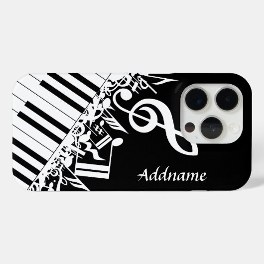 Persoonlijke gepersonaliseerde muzieknoten en pian Case-Mate iPhone case (Achterkant (horizontaal))